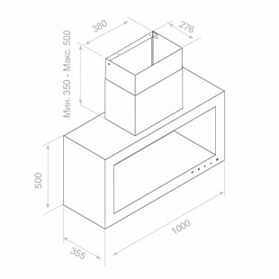 Вытяжка PANDO P-960/100 INOX/BLANCO BRILLO V.1250 ECO SEC