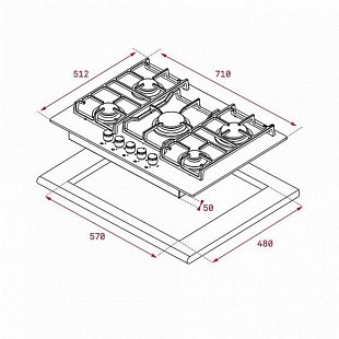 Варочная панель TEKA CGW LUX 60 TC 4G AI AL CI