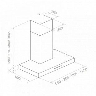 Вытяжка PANDO P-828/90 INOX V.850 SEC