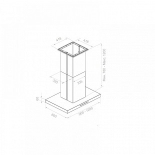 Вытяжка PANDO I-861/90 INOX V.1250 ECO SEC