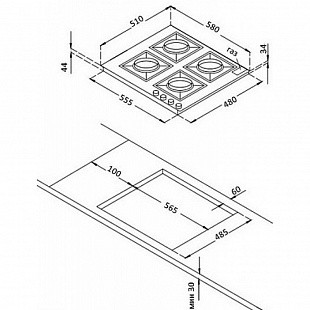 Варочная панель KORTING HG 660 CRN