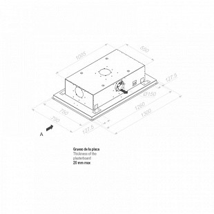 Вытяжка PANDO E-232/130 CRISTAL BLANCO V.1250 ECO SEC