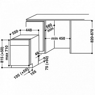 Встраиваемая посудомоечная машина WHIRLPOOL ADGI 862 FD