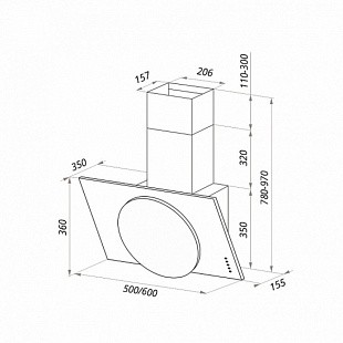 Вытяжка MAUNFELD TOWER L (PUSH) 60 ЧЕРНЫЙ/ЧЕРНОЕ СТЕКЛО