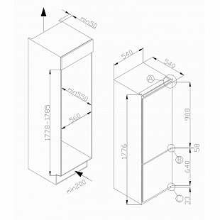 Встраиваемый холодильник HANSA BK 318.3V