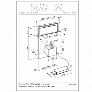 Вытяжка SIRIUS SDD2LTCEM90