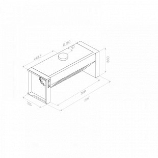 Вытяжка PANDO GIM3/90 INOX PANEL V.850 SEC